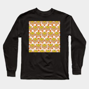 Dim Sum Funky Hong Kong Street Food with Orange Tile Floor - Pop Art Long Sleeve T-Shirt